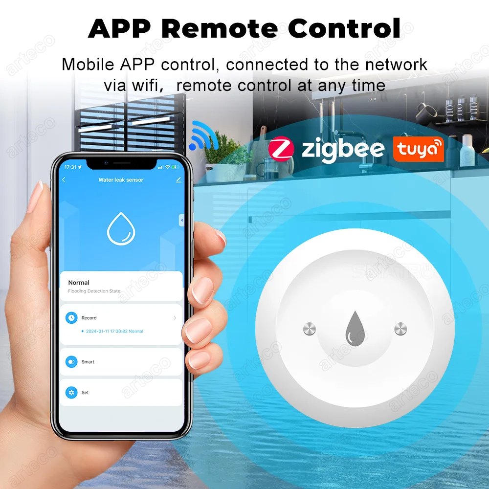 Tuya Zigbee Water Sensor Leak  - Water Alarm Sensor บทวิจารณ์และราคา