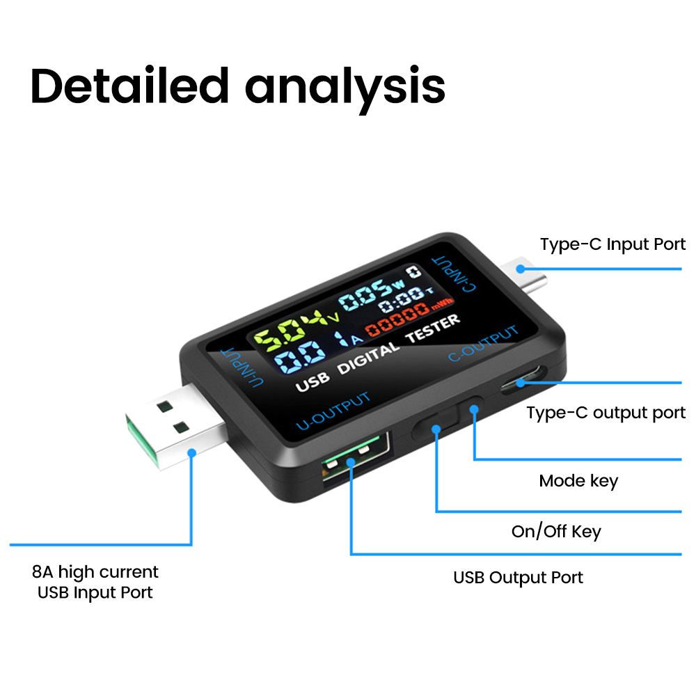 USB Tester 10 in 1 DC Digital  - Co Detector Plug บทวิจารณ์และราคา