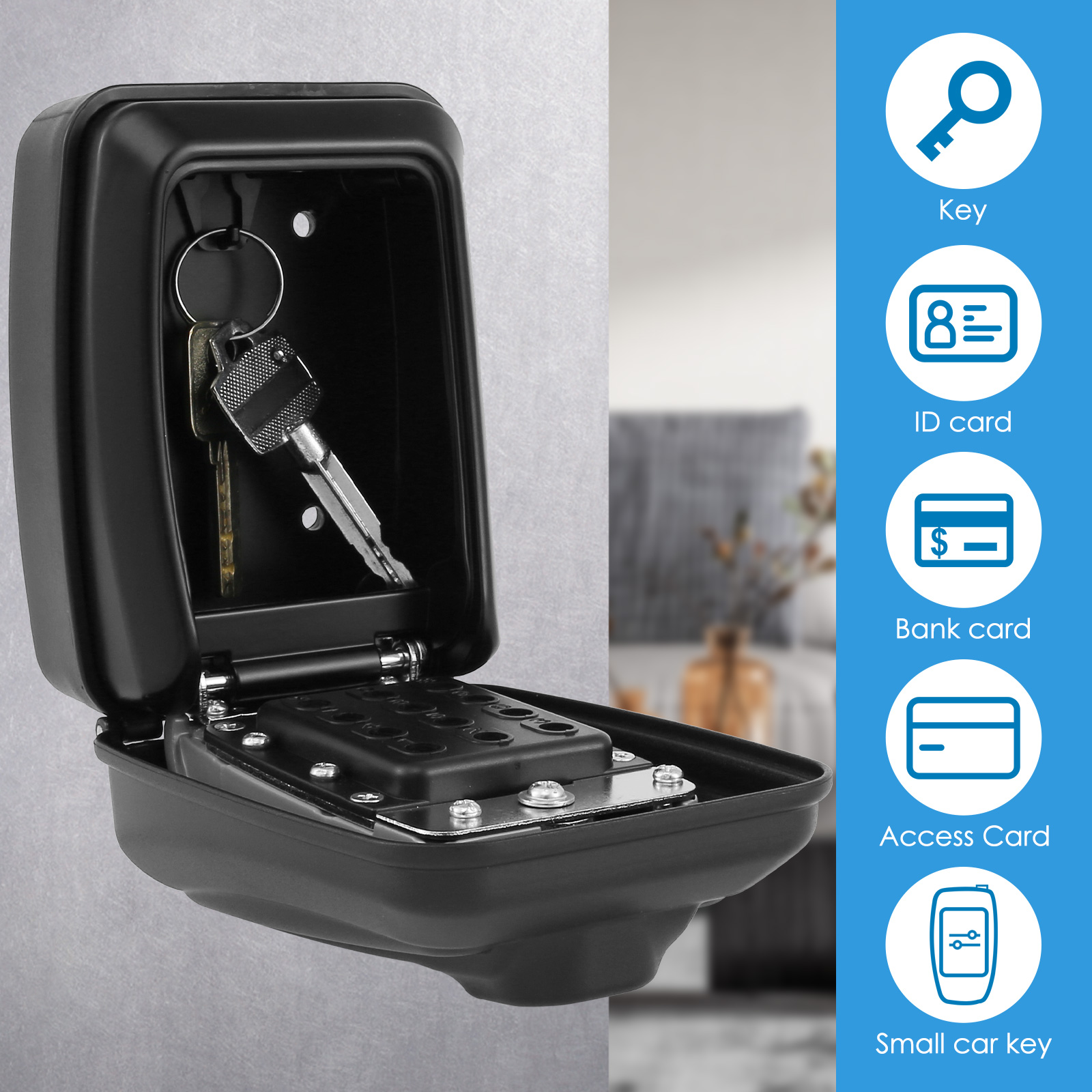 Key Lock Box Wall-Mount Secret - Lockbox Key Secure บทวิจารณ์และราคา