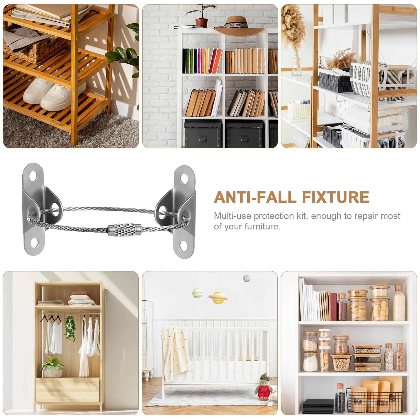 6Sets Furniture Anti Tip Wall  - Earthquake Anchor Strap บทวิจารณ์และราคา