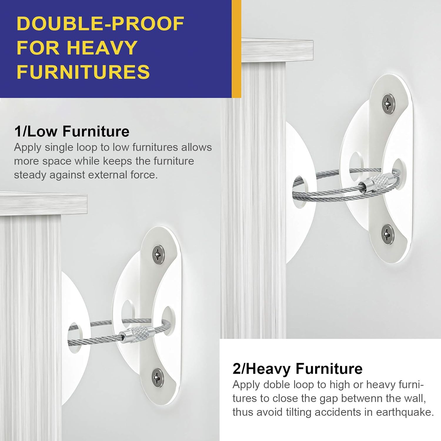 6 Set Furniture Wall Anchors A - Earthquake Anchor Strap บทวิจารณ์และราคา
