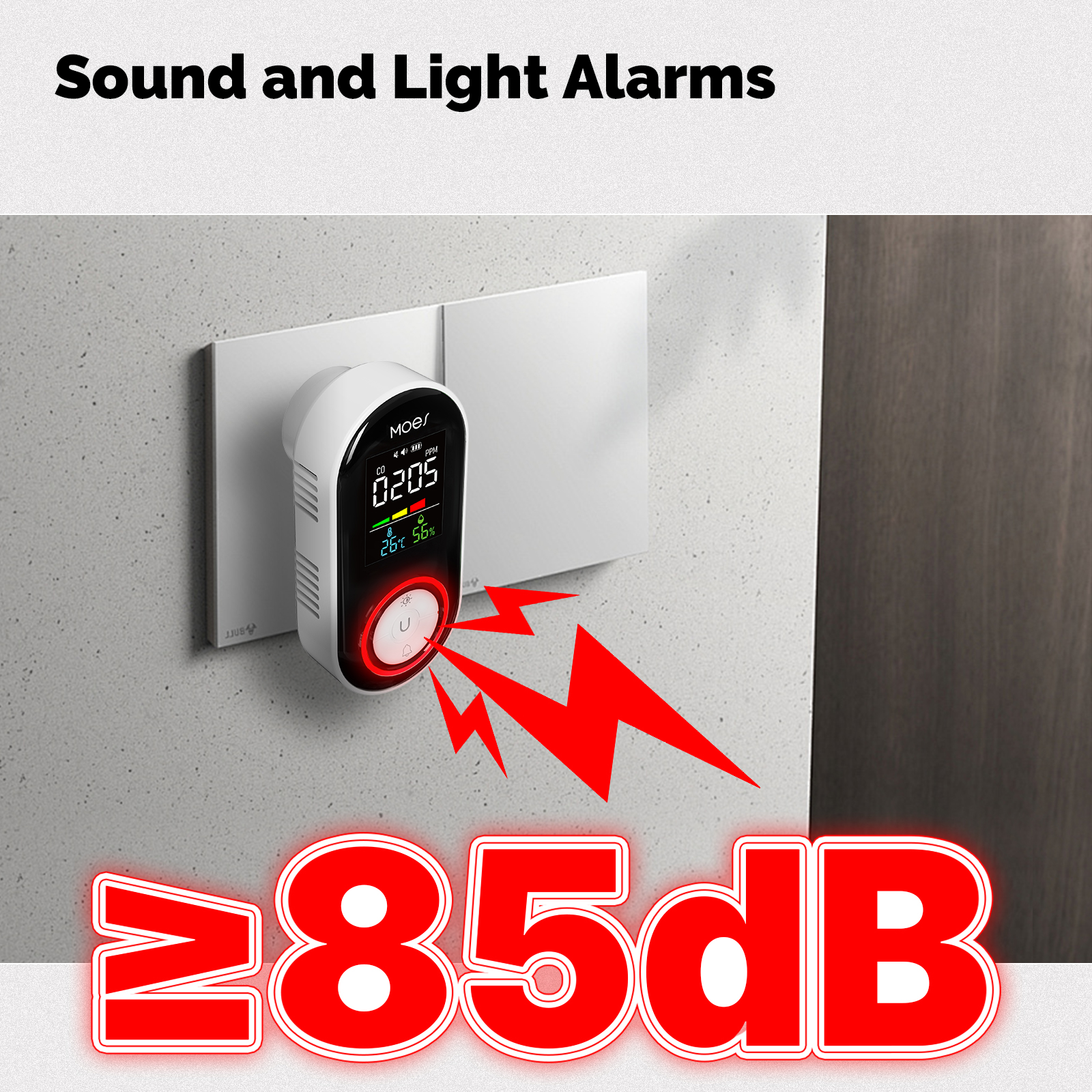 MOES CO Smoke Gas Detector Ala - Co Detector Plug บทวิจารณ์และราคา