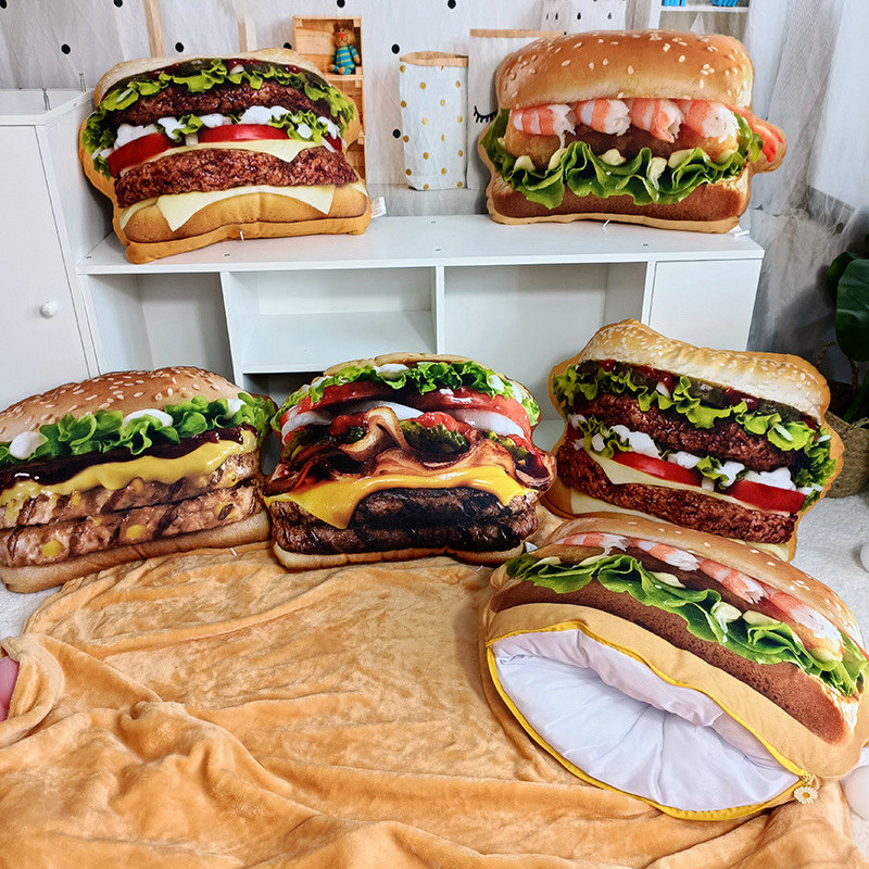 Lifelike Plush Hamburger Pillo - Fire Blanket Kitchen บทวิจารณ์และราคา