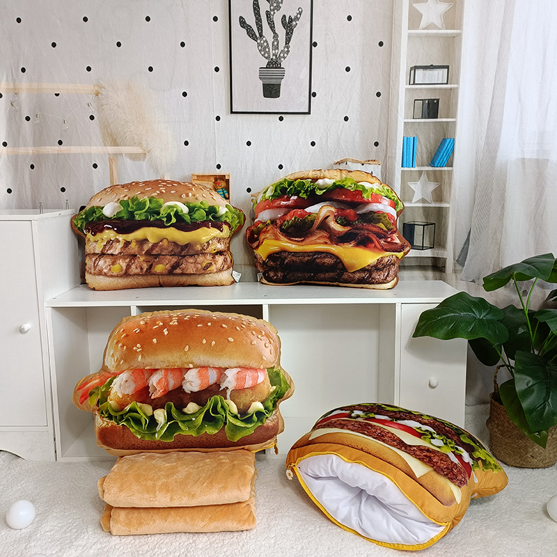 Lifelike Plush Hamburger Pillo - Fire Blanket Kitchen บทวิจารณ์และราคา
