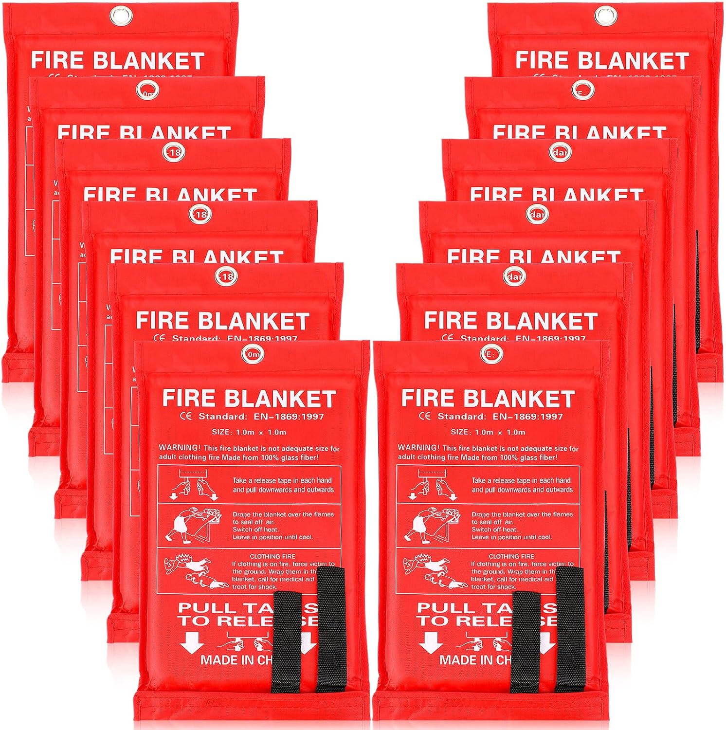 12 Pack Fire Blankets 39x39 In - Fire Blanket Kitchen บทวิจารณ์และราคา