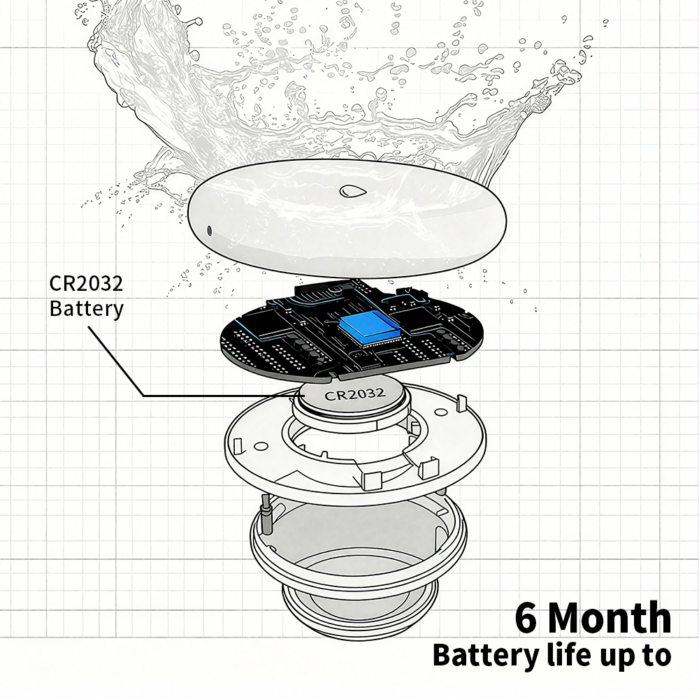 Tuya Zigbee Leakage Sensor LED - Water Alarm Sensor บทวิจารณ์และราคา