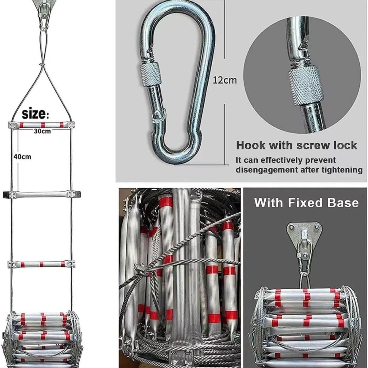 5M Soft Rope Ladder With Wire  - Fire Escape Ladder บทวิจารณ์และราคา