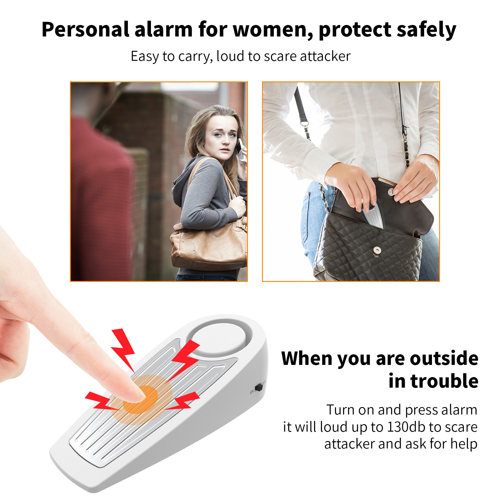 Wireless 130dB Door Stop Alarm - Door Stop Alarm บทวิจารณ์และราคา