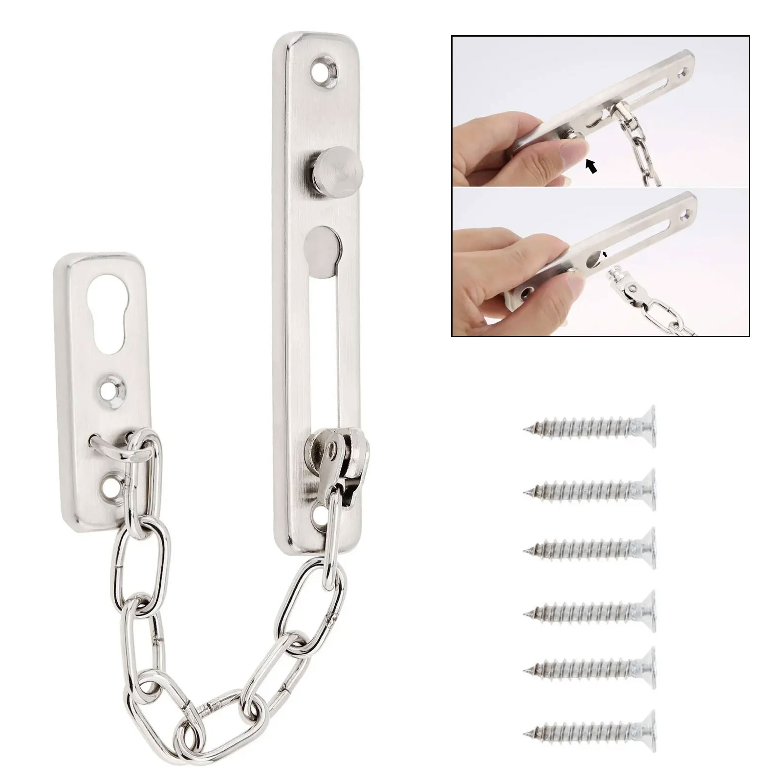 Solid Security Door Sliding Ch - Security Chain Door บทวิจารณ์และราคา