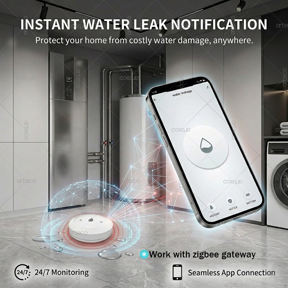 Zigbee Water Leak Sensor Smart - Water Alarm Sensor บทวิจารณ์และราคา