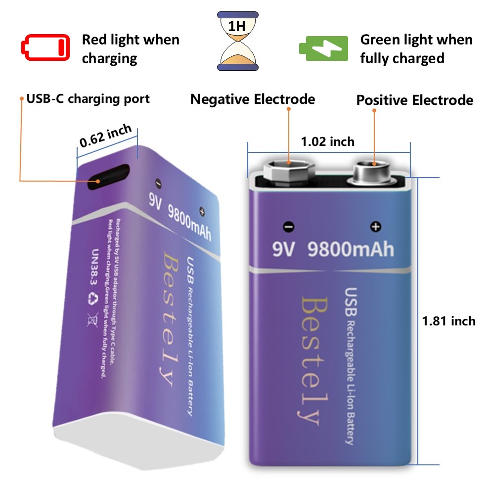 Rechargeable 9V Battery, 9800m - Smoke Detector Interconnected บทวิจารณ์และราคา