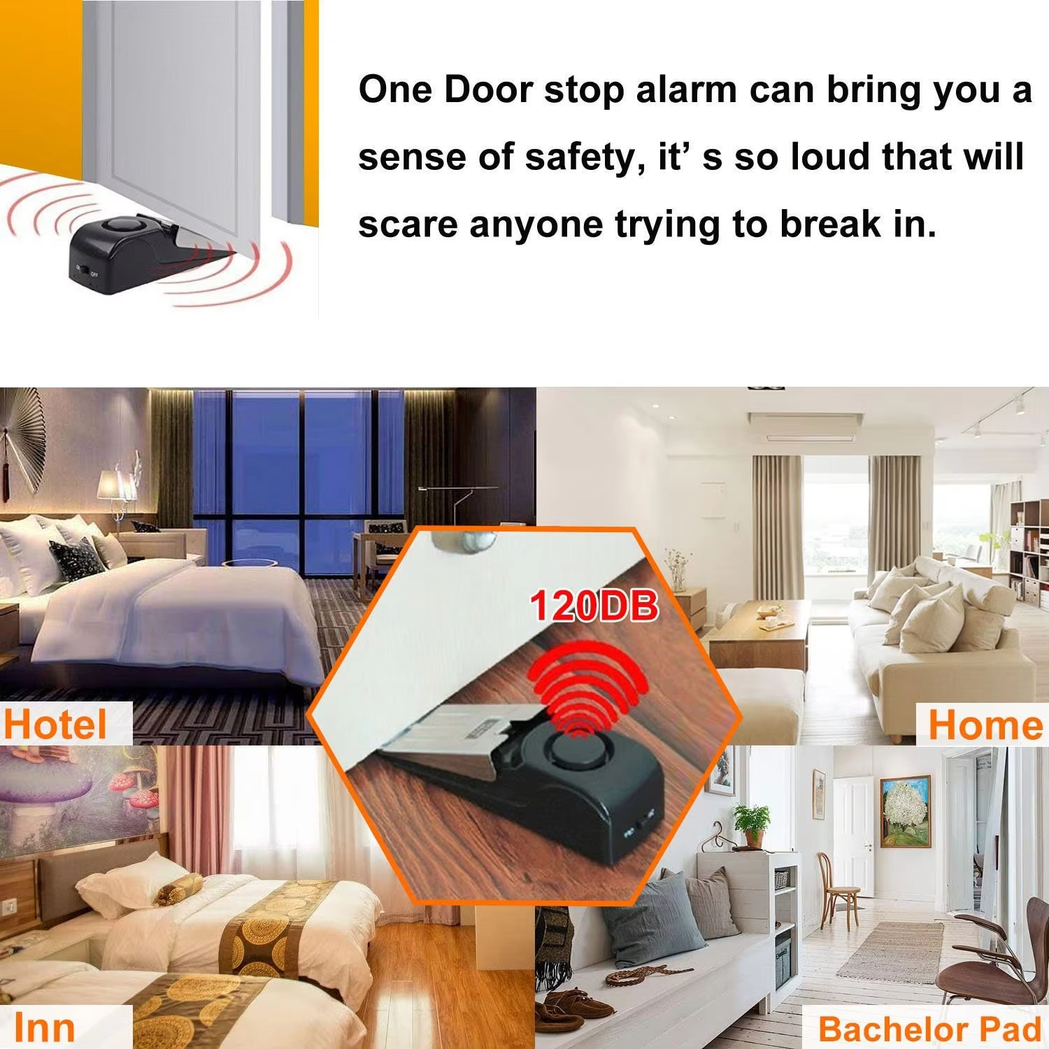 120db Wireless Stainless Steel - Door Stop Alarm บทวิจารณ์และราคา
