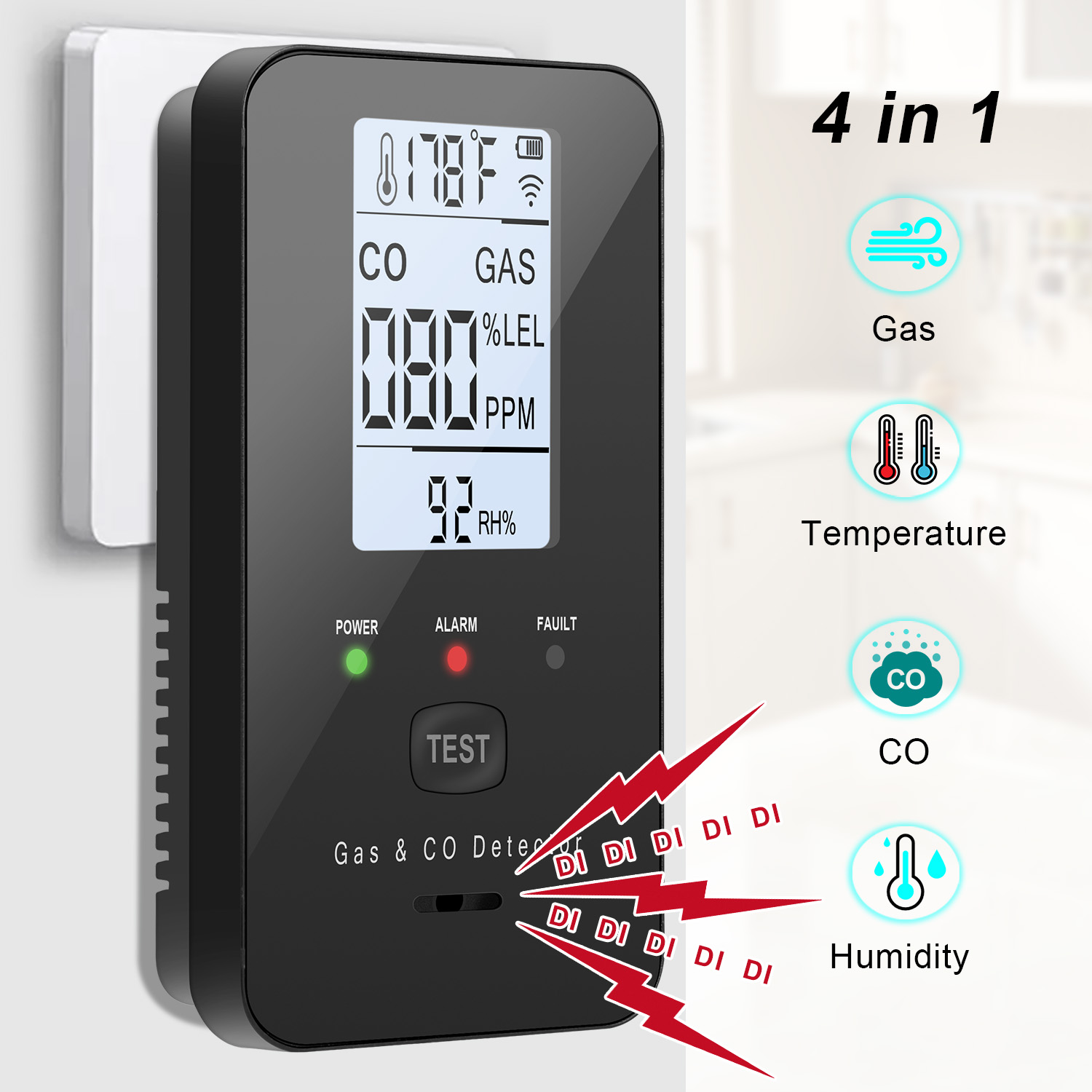 Natural Gas & Carbon Monoxide  - Co Detector Plug บทวิจารณ์และราคา