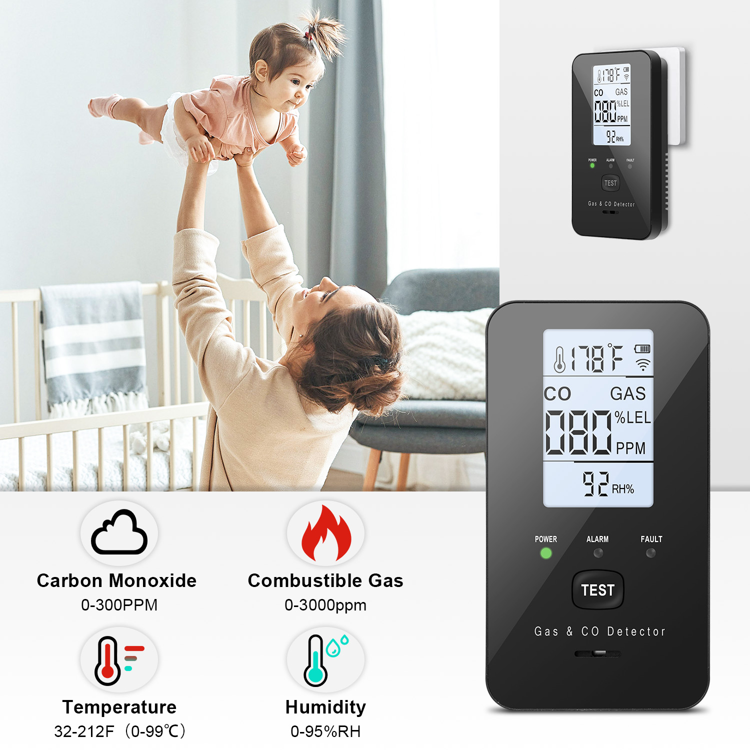 Natural Gas & Carbon Monoxide  - Co Detector Plug บทวิจารณ์และราคา
