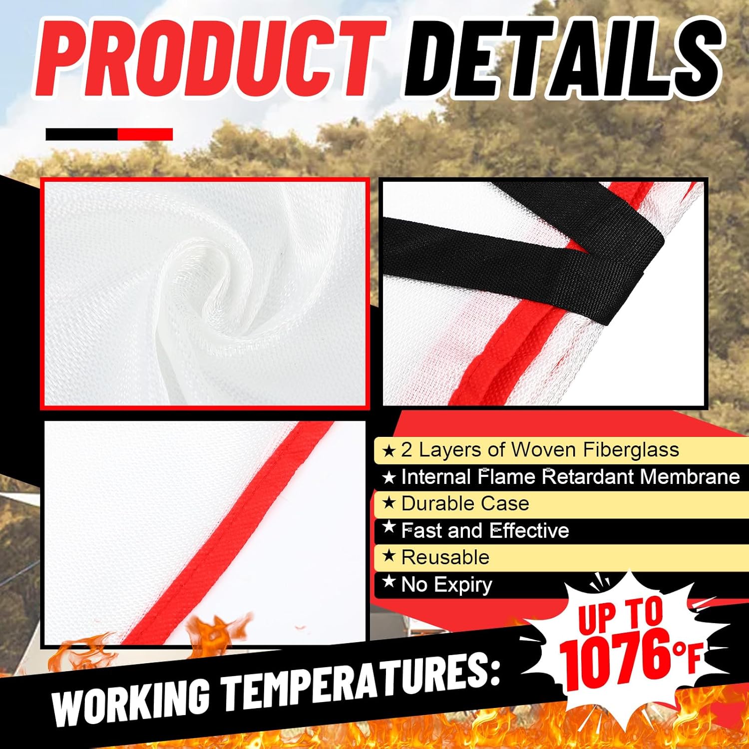 30 Pcs Fire Blankets 40x40 Inc - Fire Blanket Kitchen บทวิจารณ์และราคา