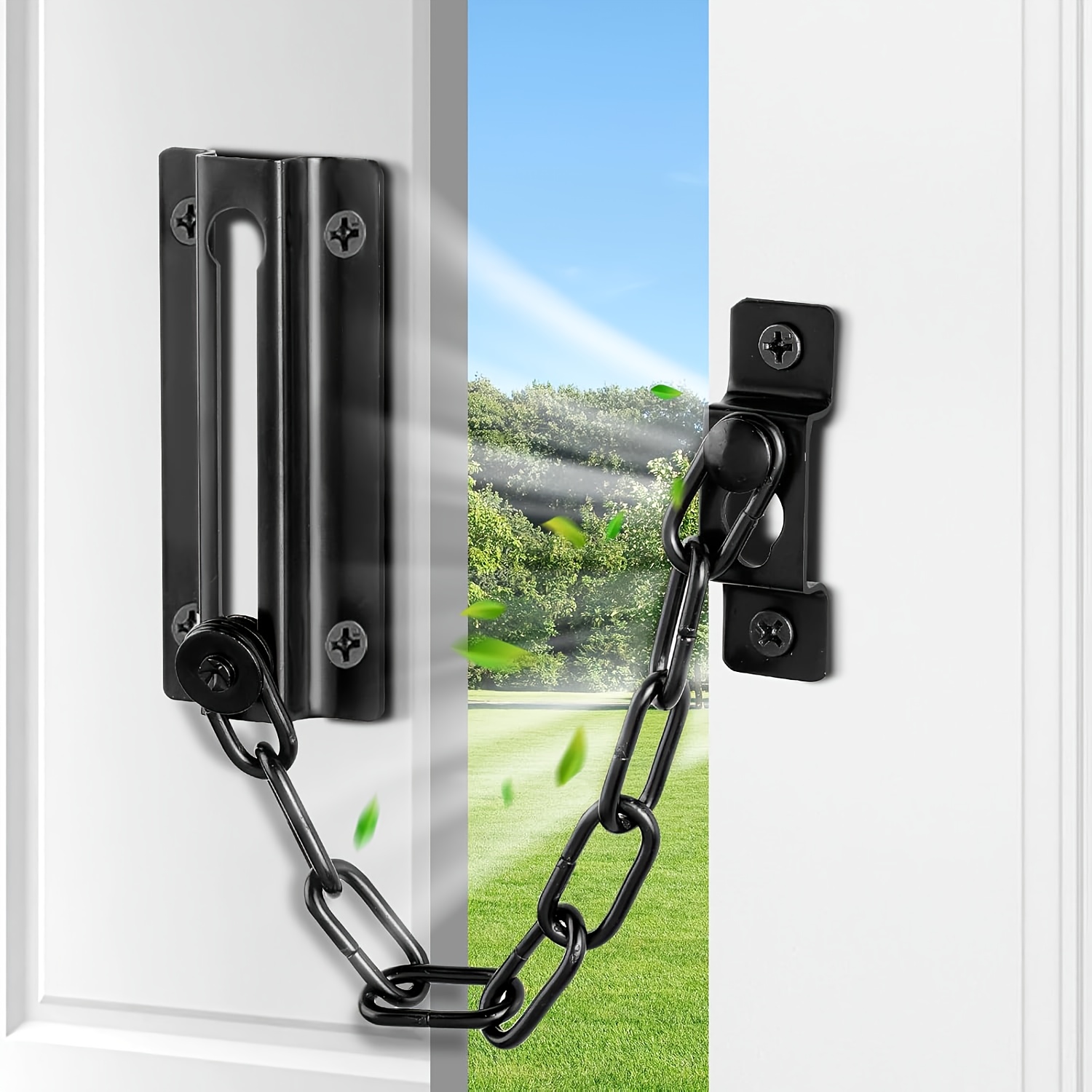 2 Pack Door Chain Lock Black,  - Security Chain Door บทวิจารณ์และราคา