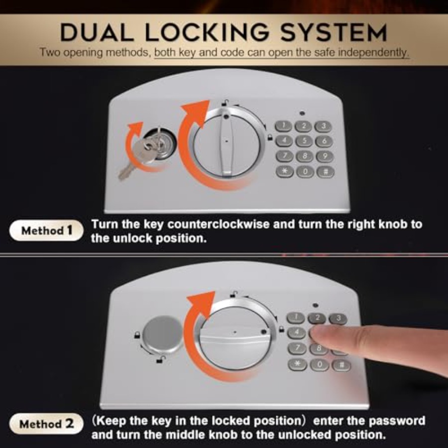 Portable Metal Safe Box with D - Fire Safe Document บทวิจารณ์และราคา