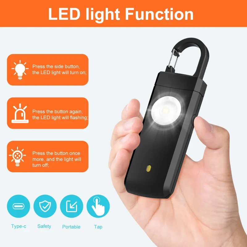 Self Defense LED Flashlight US - Personal Alarm Keychain บทวิจารณ์และราคา