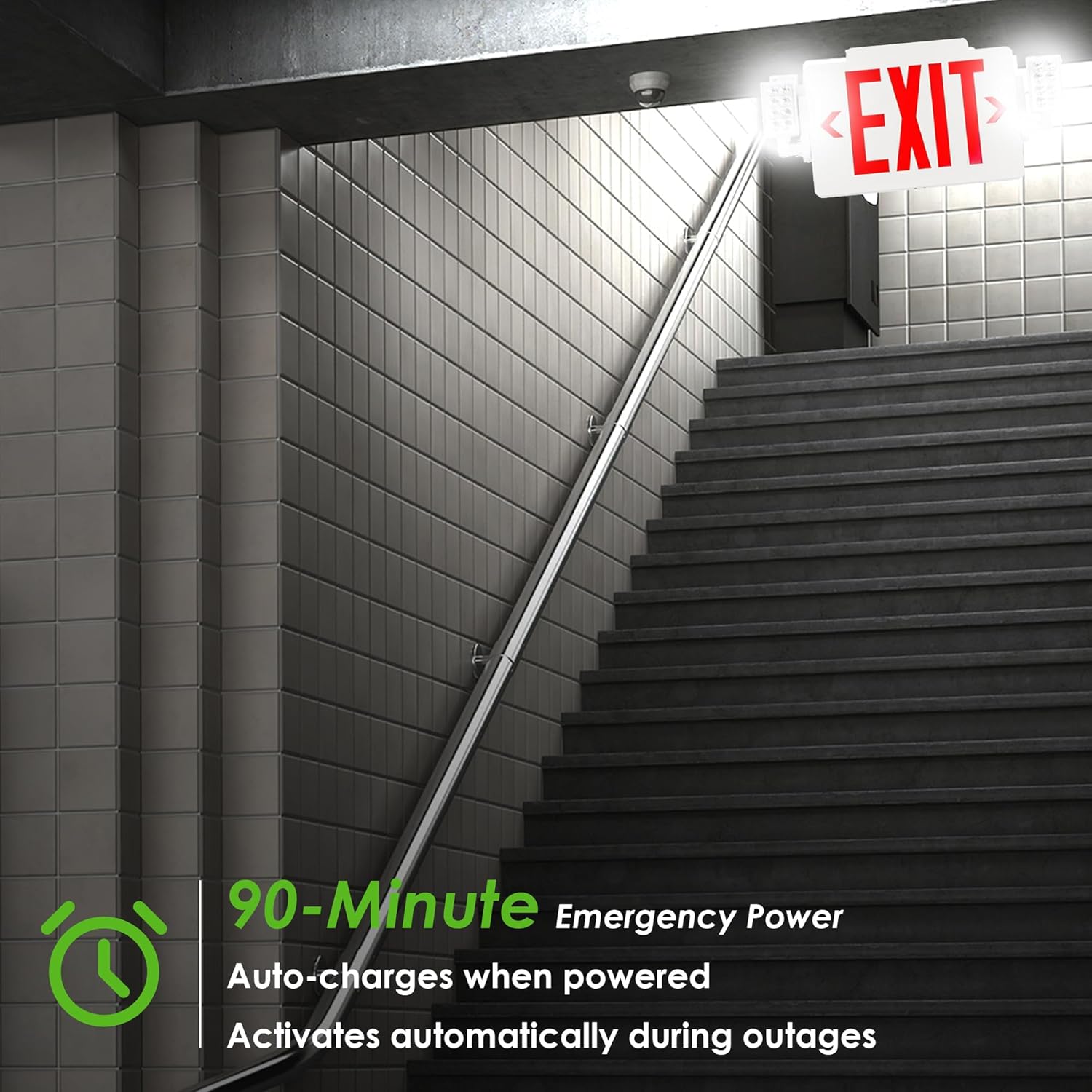 LED Emergency Exit Sign with 2 - Emergency Exit Sign บทวิจารณ์และราคา