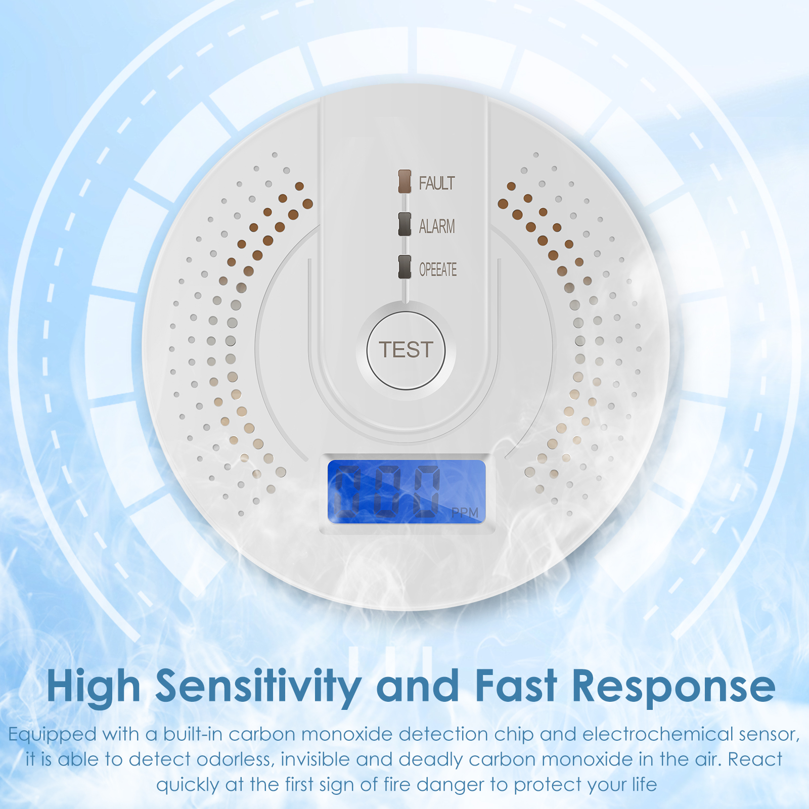 Independent CO Alarm Sensor Ca - Smoke Detector Interconnected บทวิจารณ์และราคา